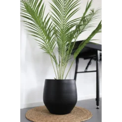 Bloempot Petra - D27 X H24cm - Mat Zwart -Tuin Gereedschap Winkel bloempot petra mat zwart 4