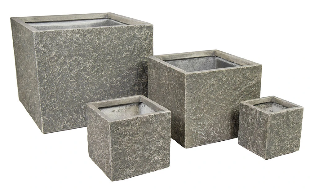 Plantenbak Colorado Cubi - L44 X B44 X H38cm - Grijs -Tuin Gereedschap Winkel colorado cubi river grey w44h38 plantenbak 6 8