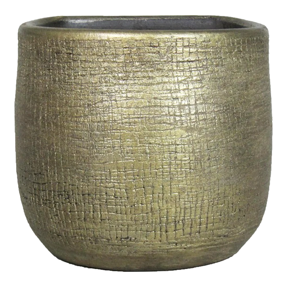 Muur bloempot Mira - d18 x h16cm - Goud Muur Bloempot Mira - D18 X H16cm - Goud -Tuin Gereedschap Winkel muurpot mira d18 h16cm industrieel goud muurpot 1