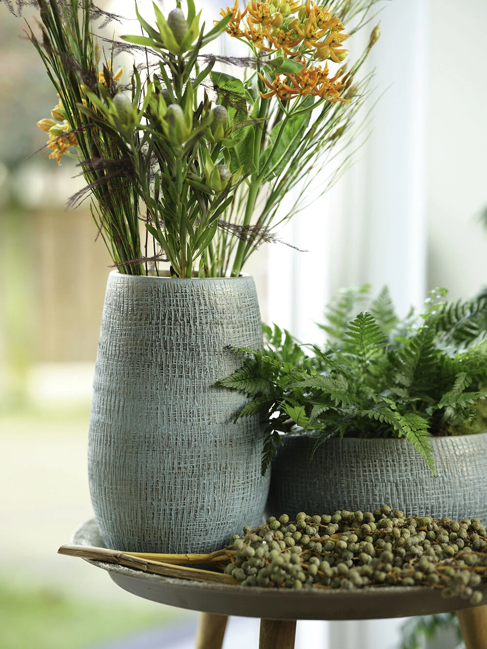 Bloempot Ryan Hoog - D18 X H30cm - Shiny Blue -Tuin Gereedschap Winkel pot hoog ryan shiny blue keramiek d18 h30 bloempot 7 11