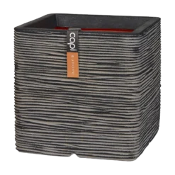 Capi Plantenbak Vierkant Nature Rib NL - L50 X B50 X H50cm - Antraciet