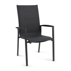 Tuinstoel Foxx Met Hoge Rugleuning - Alu Stapelbare Stoel - Charcoal